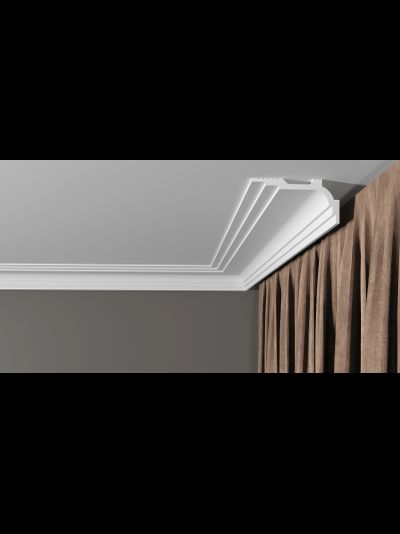 Потолочный плинтус DECOR-DIZAYN DD515, из дюрополимера, под покраску, ударопрочный, 2 метра