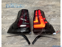 Стопы Toyota Land Cruiser Prado 150 2009-2024 с анимацией черные