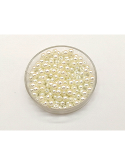 Бусины пластиковые под жемчуг 4 мм, 20 гр