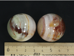 Шар Оникс мраморный в ассортименте, Пакистан (30-32 мм, 42-45 г) №20689