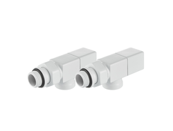 Набор дизайн-вентилей Royal Thermo CUBE, осевой (белый) 1/2"