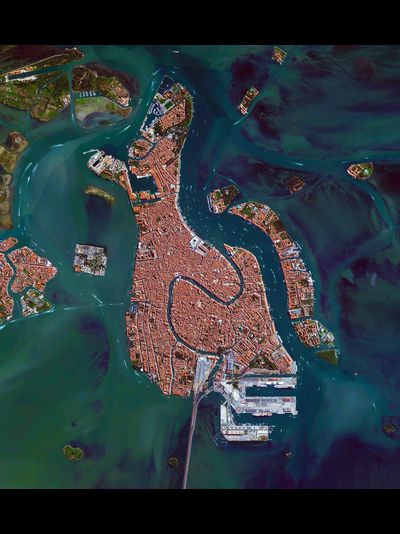 Картина обогреватель, спутниковое фото Венеция