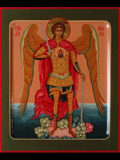 Михаил Архангел, святой Архистратиг. Рукописная икона.