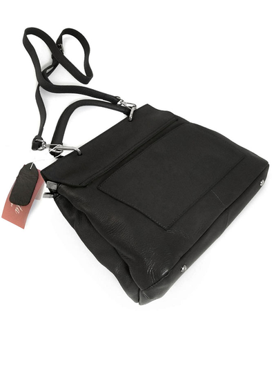 (АРТИКУЛ: 10051/1/5) СУМКА ЖЕНСКАЯ СРЕДНЕГО РАЗМЕРА, НАТУРАЛЬНАЯ КОЖА, ЧЕРНАЯ, ДВА ОТДЕЛЕНИЯ, С ПЛЕЧЕВЫМ РЕМНЕМ