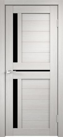 Дверь DUPLEX 3 (Дуплекс 3) дуб белый с черным стеклом