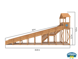 Зимняя горка "IgraGrad Snow Fox (Домик)", скат 10 м