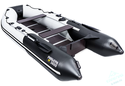 Лодка ПВХ Мастер Лодок Ривьера Компакт 3600СК "Комби" Св.Серый / Чёрный