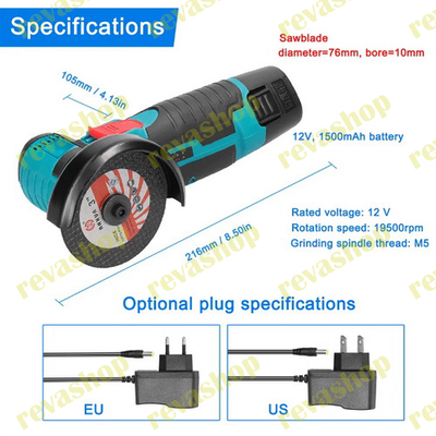 болгарка, ушм, мини ушм, аккумуляторная болгарка, 12 В, 19500 об.м., электроинструмент, строительный