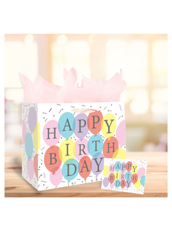 Пакет подарочный  с тишью+ открытка 33*12*26 см