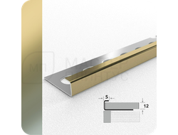Профиль окантовочный для плитки Лука К 12НСМ(304).2700.042 Матовый шампань