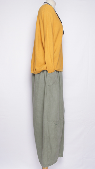 Брюки Бохо"Лён широкие с кармашками" т.синие, хаки, графит,св. бежевые  р.48-58