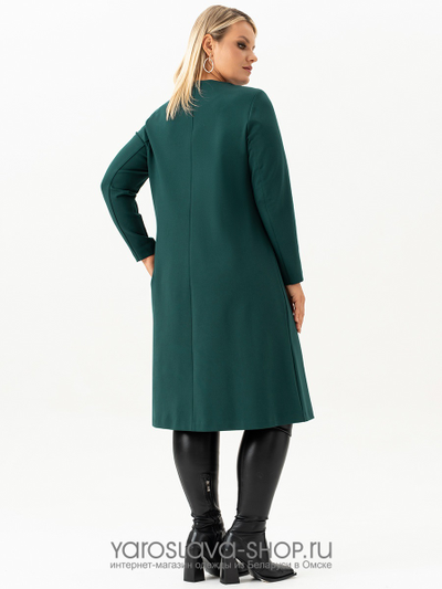Трикотажное женское платье зеленого цвета