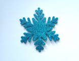 Снежинка из глиттерного фоамирана 5.5 см, цвет светло синий