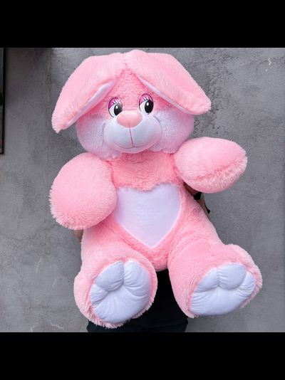 Плюшевый заяц 110 см розовый