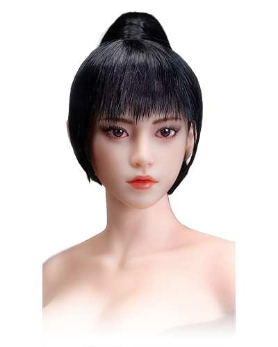Женская голова (скульпт) с высоким хвостом и подвижными глазами - 1/6 scale Asian female head sculpt with movable eyes Taozi (YMT114D) - YMTOYS