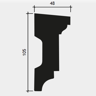 Подоконный элемент 4.82.101 - 105*48*2000мм