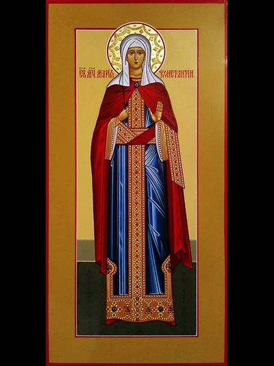 Мария Константинопольская, святая мученица, патрицианка. Рукописная мерная икона.