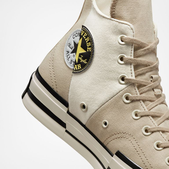 Кеды Converse Chuck 70 Plus Logo Collage бежевые на платформе