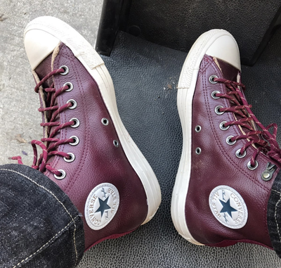 Осенние бордовые Кеды Converse All Star Leather Desert Storm 162384C