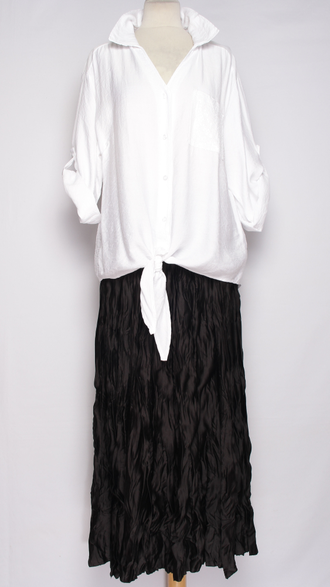 Юбка плотная шелковая "Жатая" серая, черная р.46-54