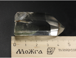 Кварц горный хрусталь с фантомами и хлоритом, кристалл полированный, Бразилия (47*28*21 мм, 44 г) №36857