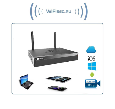 EZVIZ CS-X5S-4W 8-ми канальный Wi-Fi регистратор с функцией Wi-Fi роутера (2,4Ггц) с отсеком для ЖД 3,5 (до 8 Тб)