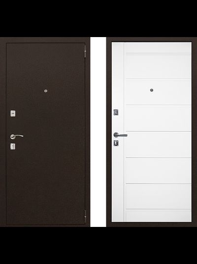Дверь входная Лидер с белой панелью МАЛИБУ