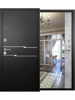 Дверь АНТАРЕС букле черный Магнум штукатурка светлая