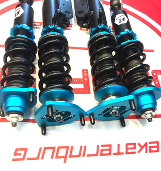 Комплект винтовой подвески LR Mitsubishi LANCER 10 (MK10) 2007-2015 с регулировками высоты (фултап), жесткости (36 регулировок), развала