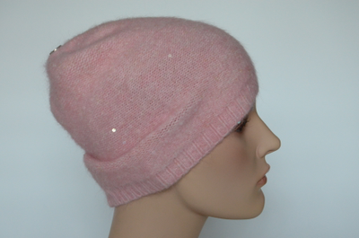 Розовая шапка с пайетками для женщин Италия Вицио