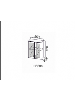 Шкаф навесной 550/720 (со стеклом)