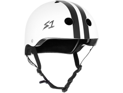 Купить защитный шлем S1 (WHITE GLOSS W/ BLACK STRIPES) в Иркутске