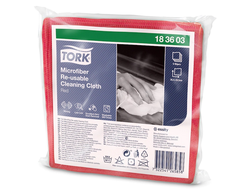 183603 Tork Microfiber Re-Usable Cleaning Cloth микрофибра многоразового использования красная