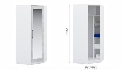 Спальня Аврора модульная, модульная. Ателье светлый и белый