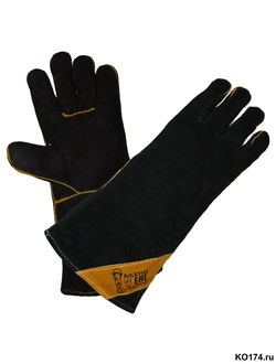 Краги спилковые черные Агат