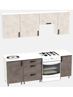 Кухня Эконом 1,5 метра (1100х400) Цвет: Цемент светлый/Цемент темный