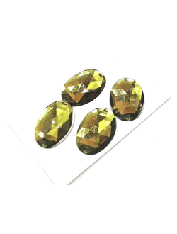 Стразы акриловые пришивные овал 18*25 мм, цвет оливковый 29