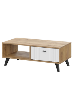 Милан Стол журнальный Дуб Золотой/Белый Матовый