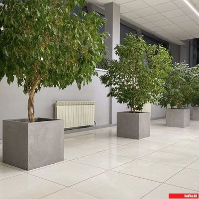 Кашпо БЕТОН "КВАДРАТ" 500х500х500мм. цв.Серый