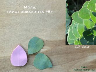 Молд «Лист эвкалипта #5» (ELF_decor)