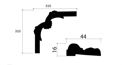 Угловой элемент C2-DD400 к молдингу DD400
