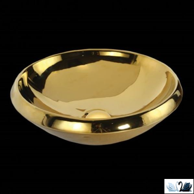 Накладная раковина круглая 45 см Mono Creavit Золотого цвета