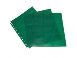 Лист для хранения карт в альбоме "Blackfire" с боковой загрузкой (3х3): зелёный