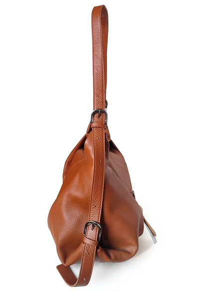 (АРТИКУЛ: 9991/8) СУМКА МЕШОК, БОЛЬШАЯ, НАТУРАЛЬНАЯ КОЖА, РЫЖАЯ,  РУЧКА ЧЕРЕЗ ПЛЕЧО