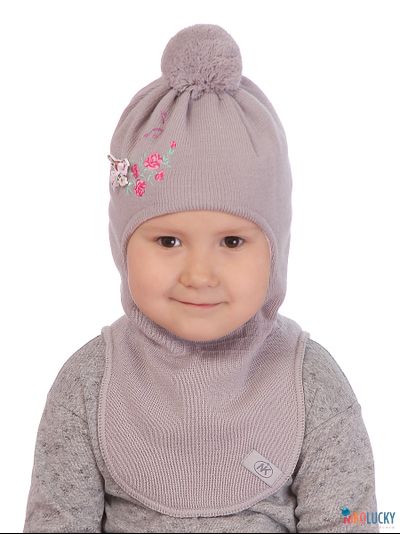Шапка-шлем "Мелодия" 19202-04, цвет пудровый, р. 52-54