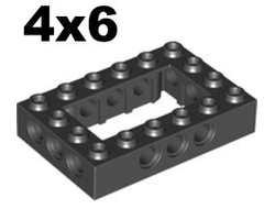 Technic, Brick 4 x 6 Open Center, Black (32531 / 3253126 / 4144025 / 4162508 / 6456527)