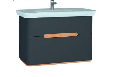 Шкаф VitrA Sento с раковиной, с 2 ящиками, 100 см, цвет матовый антрацит, 60838