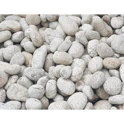 Галька белая горянка круглая, фракция 40-70 мм