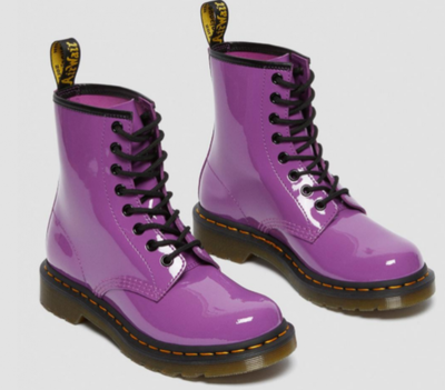 Ботинки Dr Martens 1460 Smooth Women's Boots Patent фиолетовые
