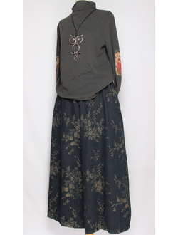 Джемпер вареный хлопок "Строчки заплатки" графит, черный до р.50